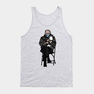 Bernie Sanders Mittens Holding a Penguin Tank Top